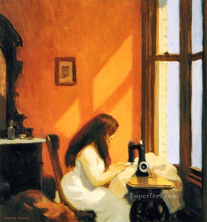 girl at a sewing machine Edward Hopper Oil Paintings
